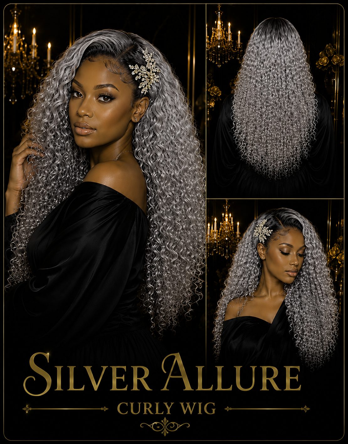 Silver Allure  Curly Wig