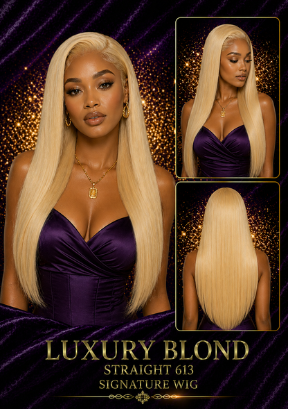Luxury Blond Straight 613 Signature Wig