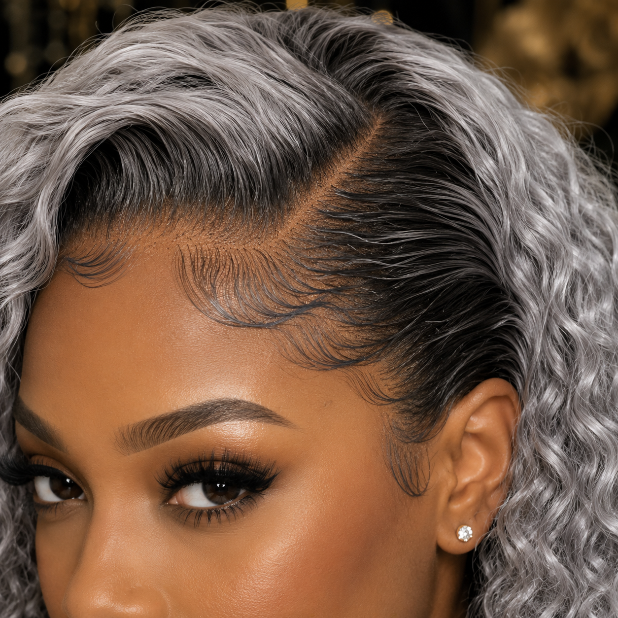 Silver Allure  Curly Wig