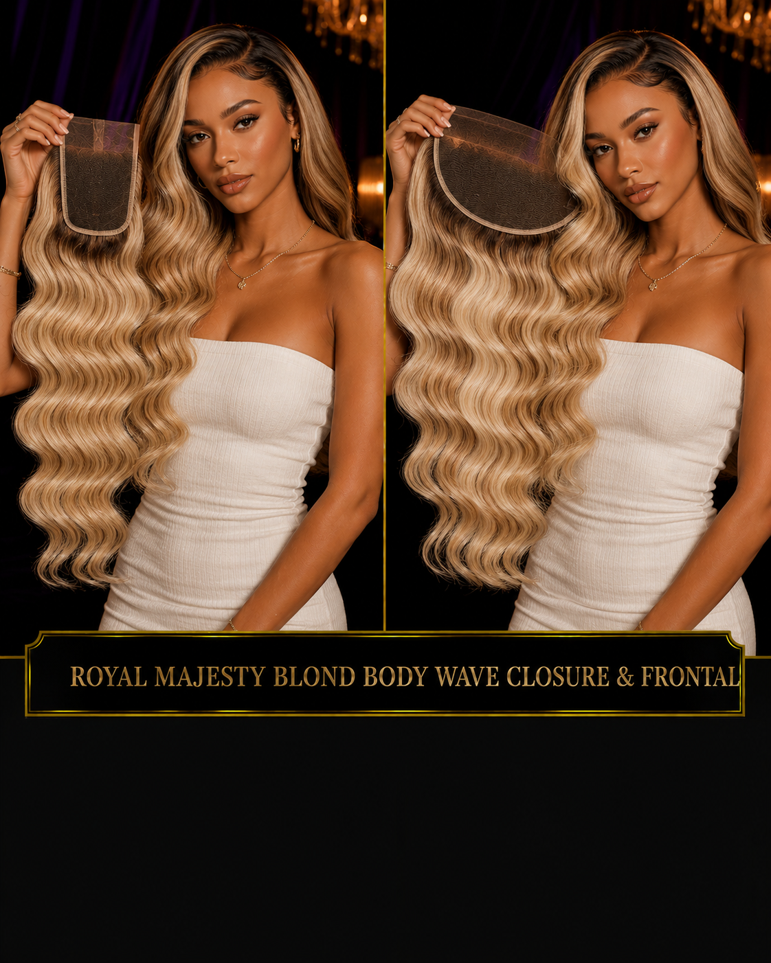 Royal Majesty Blonde Body Wave Closure & Frontal